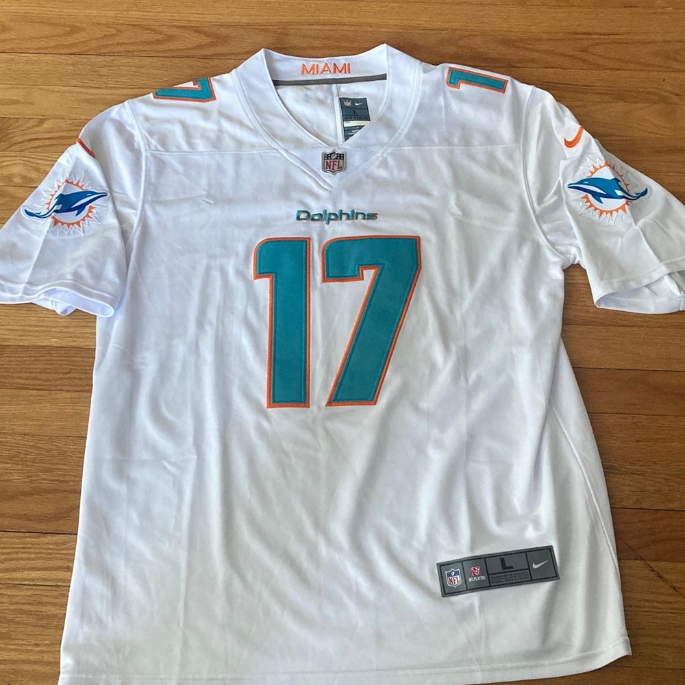 Nike Miami Dolphins Jaylen Waddle White Teal #17 Jersey - Men’s size large